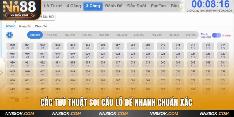 Các thủ thuật soi cầu lô đề nhanh