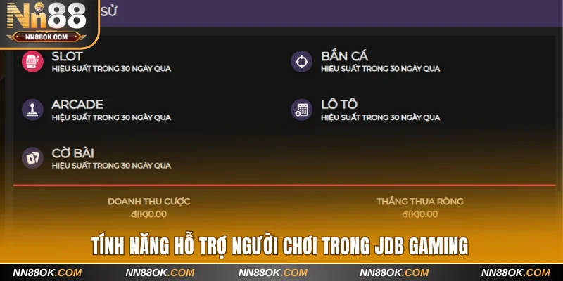 Tính năng hỗ trợ người chơi trong JDB Gaming